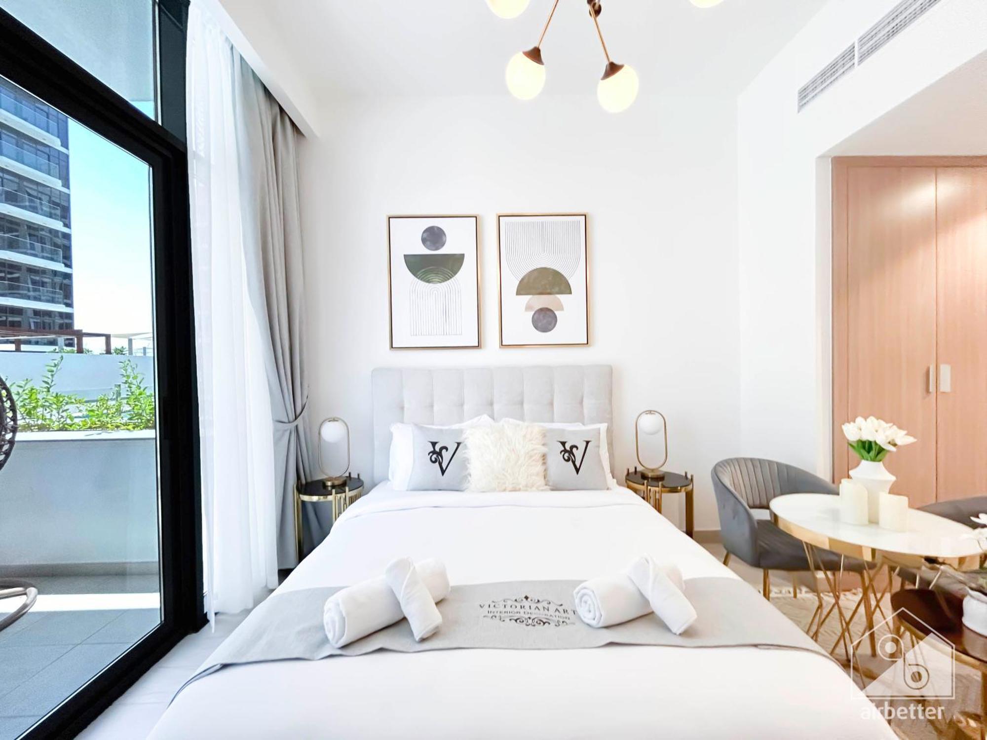 Charming Studio With Balcony In Azizi Riviera Dubai Exterior foto